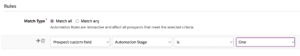 pardot automation rule action